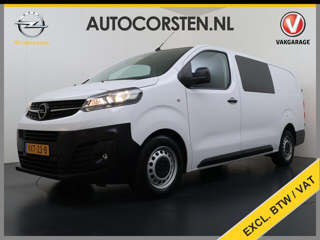 Opel VIVARO 2.0D 145PK L3 Dubbele Cabine 6-Persoons Trekhaak Euro 6 Airco Navi Apple Carplay Android Auto Cruise Control Bluetooth Pdc Betonplex Lat om lat Achterdeuren DAB Privacy Glas 1e Eigenaar Origineel Nederlandse Auto Dealeronderhouden