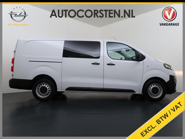 Opel VIVARO 2.0D 145PK L3 Dubbele Cabine 6-Persoons Trekhaak Euro 6 Airco Navi Apple Carplay Android Auto Cruise Control Bluetooth Pdc Betonplex Lat om lat Achterdeuren DAB Privacy Glas 1e Eigenaar Origineel Nederlandse Auto Dealeronderhouden