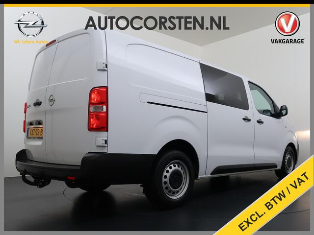 Opel VIVARO 2.0D 145PK L3 Dubbele Cabine 6-Persoons Trekhaak Euro 6 Airco Navi Apple Carplay Android Auto Cruise Control Bluetooth Pdc Betonplex Lat om lat Achterdeuren DAB Privacy Glas 1e Eigenaar Origineel Nederlandse Auto Dealeronderhouden