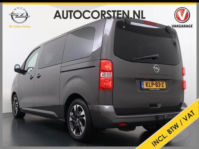 Opel VIVARO Combi Electric 8-Persoons L2 75kWh Leder Panoramadak 2X Elek.Schuifdeur Trekhaak 360°Camera Stoelverwarming Apple Carplay Android Auto Navi Ecc SOH 90% Cruise Control Regen-Lichtsensor Privacy Glas Lmv DAB Led 1.000KG Trekgewicht Garantie op Accu tot 19-1