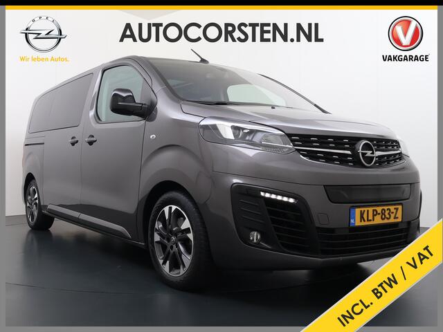 Opel VIVARO Combi Electric 8-Persoons L2 75kWh Leder Panoramadak 2X Elek.Schuifdeur Trekhaak 360°Camera Stoelverwarming Apple Carplay Android Auto Navi Ecc SOH 90% Cruise Control Regen-Lichtsensor Privacy Glas Lmv DAB Led 1.000KG Trekgewicht Garantie op Accu tot 19-1