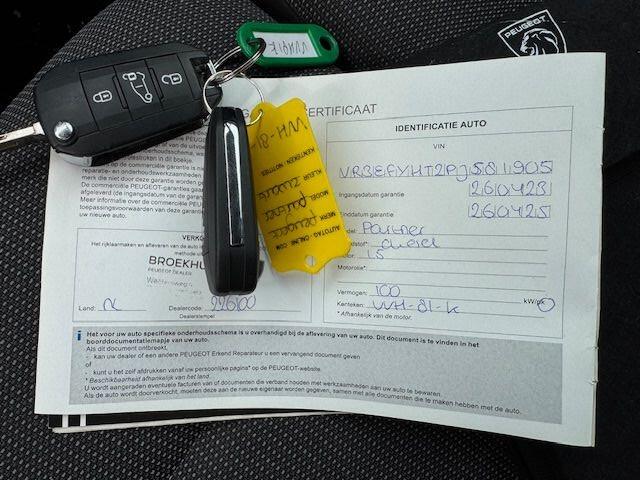 Peugeot PARTNER 1.5 BlueHDi 100 L2 3zits Airco,Cruisecontrol VOORSCHADE