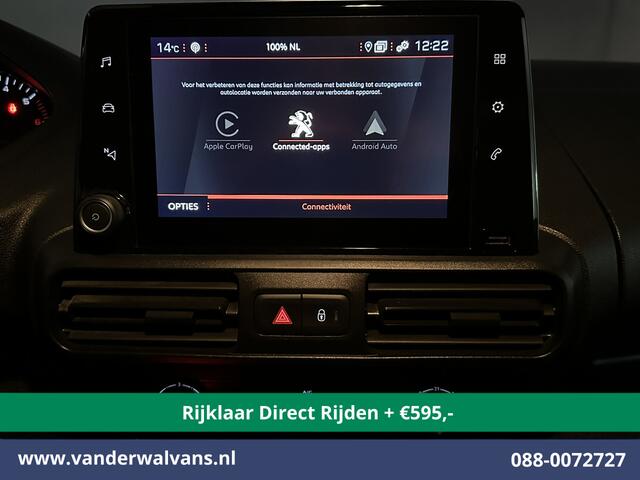 Peugeot PARTNER 1.5 BlueHDI 102pk L1H1 Inrichting Euro6 *Rijklaar Direct Rijden* Airco | Navigatie | Apple Carplay | Cruisecontrol Android Auto, Parkeersensoren, Trekhaak, Dakdragers