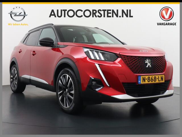 Peugeot e-2008 EV GT Pack 50kWh Panorama-Schuifdak Apple Carplay Android Auto Navi Ecc Adap.Cruise 360°Camera Bi-Color Stoelverwarming Blindspot Detection Privacy Glas Lmv 18" Lane Assist Keyless Bluetooth Michelin All-Season Banden Pack Safety Plus 1e Eigenaar Originee