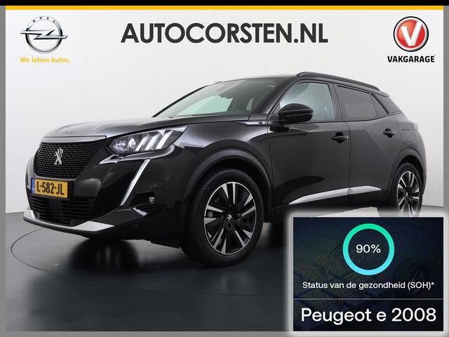 Peugeot e-2008 EV GT Pack 50kWh SOH 90% Panorama-Schuifdak Apple Carplay Android Auto Navi Ecc Adap.Cruise 360°Camera Stoelverwarming Blindspot Detection Privacy Glas Lmv 18" Lane Assist Keyless Bluetooth Pack Safety Plus 1e Eigenaar 100% Dealeronderhouden Origineel Ned