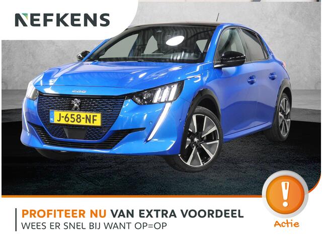 Peugeot e-208 GT 50kWh 136PK | 1ste eigenaar | 3 FASE | ACCURAPPORT 91% | LED lampen | 17"LMV | Navigatie | LED | Camera | Glazendak | Stoelverwarming | Climate Control | Cruise Control | AppleCarplay/Android Auto | Isofix | Privacy Glass |