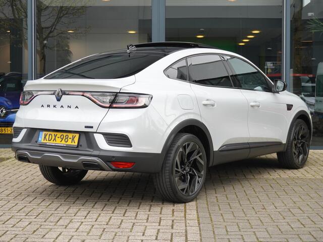 Renault Arkana 1.6 E-Tech full hybrid 145 esprit Alpine AUTOMAAT / PANO / FABRIEKSGARANTIE 2029 / NAVI / CAMERA / BLINDSPOT / PDC 360 / PRIV GLASS / ADAPT. CRUISE / STOELV. / STUURV. / CLIMATE / APPLE CARPLAY / ANDROID AUTO / RESERVEWIEL / 19'' LMV