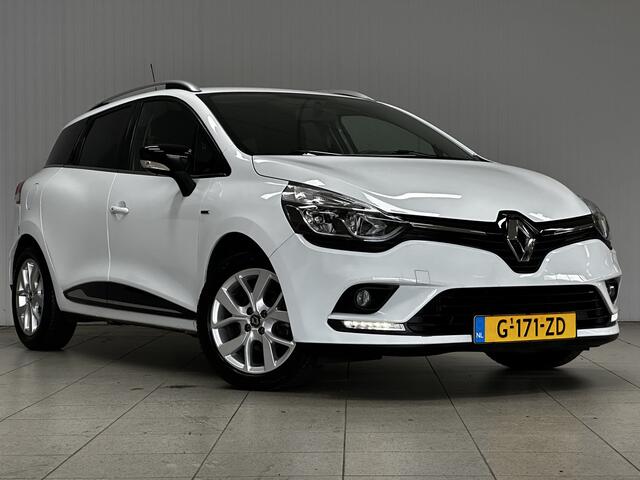 Renault CLIO Estate 0.9 TCe Limited/ Facelift!/ Apple + Android/ DAB+/ Keyless/ Navi/ Airco/ Cruise/ Elek. pakket/ Isofix/ Bluetooth/ Armsteun/ Multi. LEDER. Stuur/ 16'' LMV/ Mistl./ PDC/ Extra getint glas/ Chroom/ Dakrails.