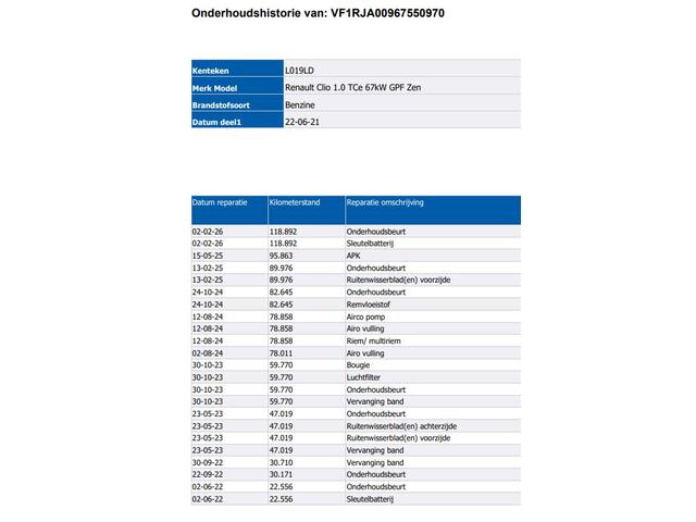 Renault CLIO 1.0 TCe 5Drs. 6 Versn. Zen uitvoering / Airco / Navigatie / Radio multimedia / Led verlichting /