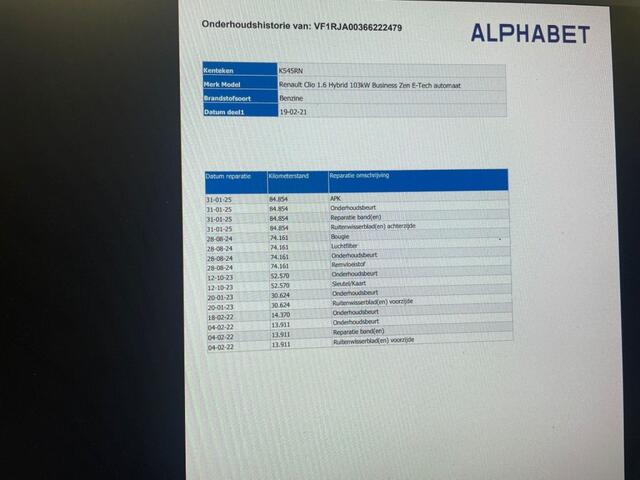 Renault CLIO 1.6 E-Tech Hybrid 140 Business Zen - Digitaal Cockpit, Carplay, Cruise