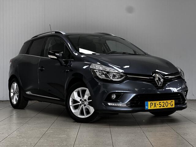 Renault CLIO Estate 0.9 TCe Limited/ DAB+/ Navi/ Airco/ Cruise/ Elek. pakket/ Isofix/ Bluetooth/ Armsteun/ Multi. LEDER. Stuur/ Mistl./ 16'' LMV/ Extra getint glas/ PDC/ Dakrails/ Chroom.