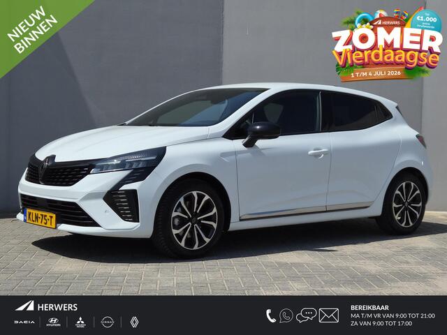 Renault CLIO 1.6 E-Tech Full Hybrid 145 techno / Fabrieksgarantie tot 09-2027 / All season banden / Rondomzicht camera / Stuur- & Stoelverwarming / Cruise control / Keyless Entry/Start / Navigatie / Apple Carplay Android Auto / Parkeersensoren voor en achter /