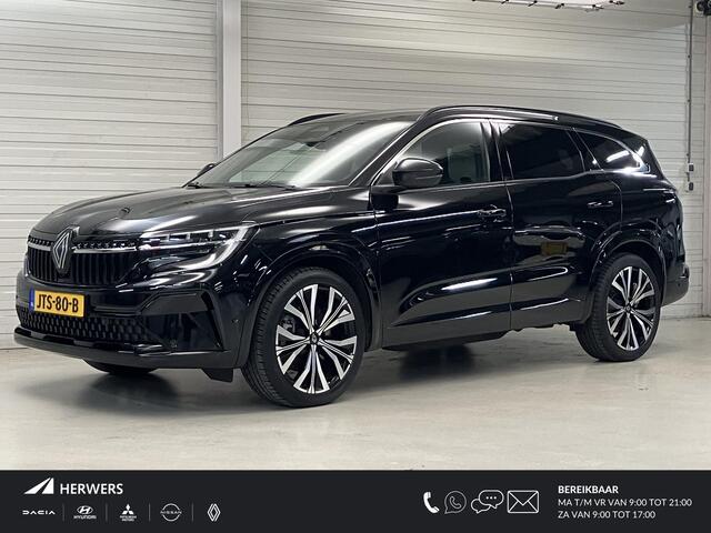 Renault ESPACE E-Tech full hybrid 200 iconic 7p. / Fabrieksgarantie 04-2027 / 7 persoons / 1.500 kg trekgewicht / Panorama dak / Leder / Elektrische stoelen / Massagefunctie / Elektrische klep / Harman Kardon Audio / Navi / Camera 360° / 20" LM wielen All Season banden