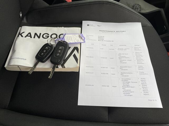 Renault KANGOO 1.5 Blue E6 dCi Comfort Lease ¤238 p/m Airco, Navi, apple carplay/android, PDC, Trekhaak, Cruise controle, onderhoudshistorie aanwezig