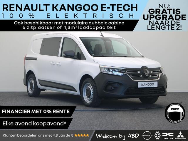 Renault KANGOO Advance - Dubbele Cabine 44 kWh E-TECH | Cruise control en snelheidsbegrenzer | Elektrisch bedienbare ramen (met sneltoets bestuurderszijde) | Elektronisch geregelde airconditioning
