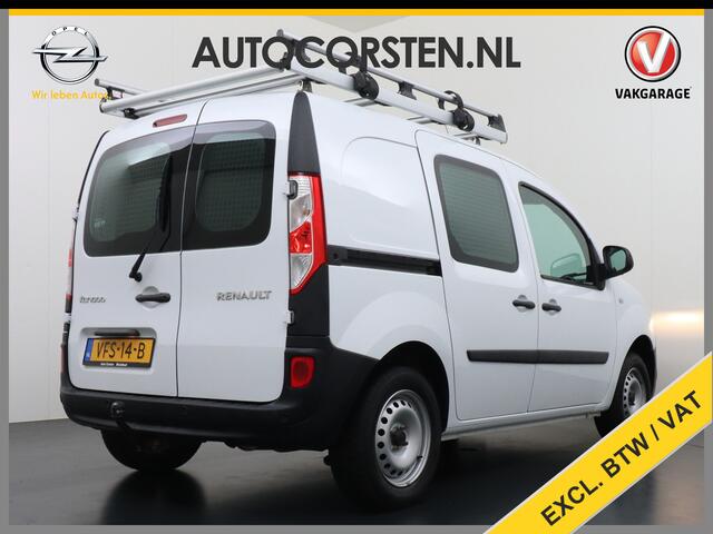 Renault KANGOO 1.5DCi 75 Airco Navi Trekhaak Cruise Control Pdc Energy Comfort Schuifdeur met Raam Imperiaal Betonplex Vloer Wandbetimmering Tussenwand Euro 6 100% Dealeronderhouden 1e Eigenaar