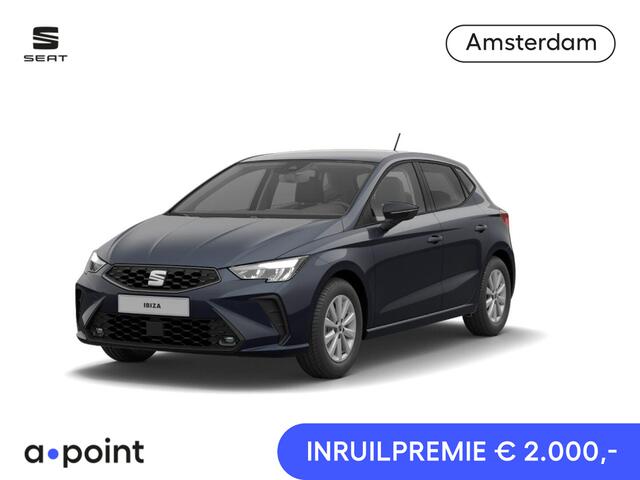 Seat IBIZA 1.0 EcoTSI Reference | Draadloze Carplay | Cruise Control | Full Led | Lichtmetalen Velgen: 'Brilliant Silver | Private Lease v/a 329,- euro!