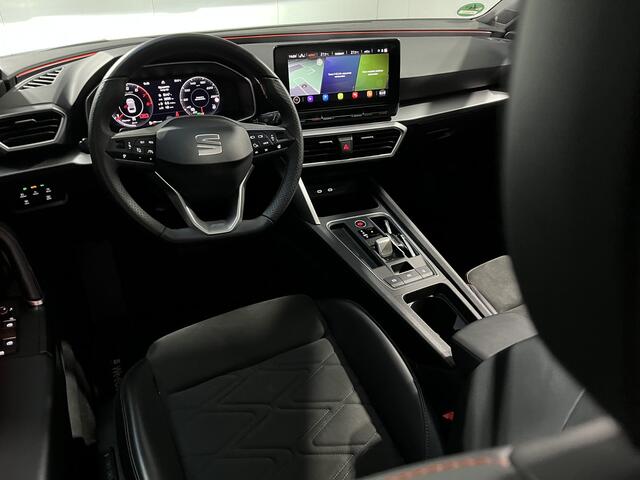 Seat LEON Sportstourer 1.5 eTSI FR Business Intense / AUTOMAAT/ PANO/ STANDKACHEL/ ELEK. TREKHAAK/ CAMERA/ PARK. SENSOREN/ MEMORY SEATS/ LED/ STOEL-STUURVERWARM./ ADAPT. CRUISE/ FULL LINK/ NAVI/ CLIMA/ DAB