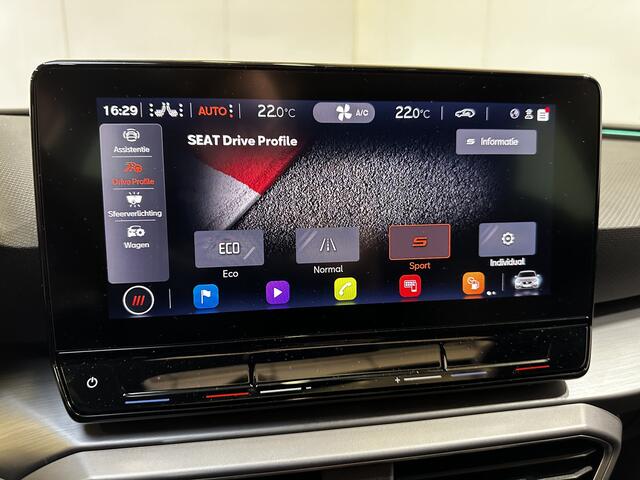 Seat LEON 1.5 eTSI FR / AUTOMAAT/ PANO/ STUUR+STOEL VERWARMING/ PARK. SENSOREN V+A/ CRUISE CONTROL/ DIGITAL DASH/ FULL LINK/ LANE-ASSIST/ RIJ-MODI/ NAVI/ DAB/ CLIMA/ LED/ ISOFIX/ 17'' LMV