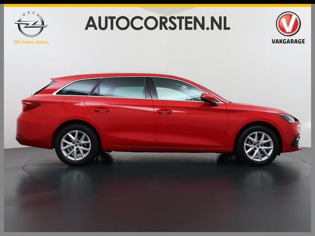 Seat LEON Sportstourer 1.5T 131pk NWE Model Trekhaak Camera Adaptive-Cruise Navi Ecc Virtual Cockpit Apple Carplay/Android Auto Pdc Style Launch Edition Lmv Led DAB Keyless Isofix Front assist Regensensor Bluetooth Rijstrooksensor 1e Eigenaar Origineel Nederlandse