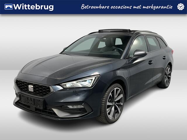 Seat LEON Sportstourer 1.4 TSI eHybrid PHEV FR Business Intense / AUTOMAAT/ PANO/ ALCANTARA/ CAMERA/ PARK. SENSOREN/ MEMORY SEATS/ DCC/ ELEK. ACHTERKLEP/ DODE HOEK/ KEYLESS/ LED/ STOEL-STUURVERWARM./ FULL LINK/ ADAPT. CRUISE/ NAVI/ CLIMA/ DAB/ 18" LMV