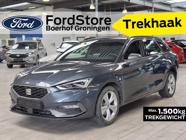 Seat LEON Sportstourer 1.5 TSI e-Hybrid 204pk FR Business | Trekhaak | Stoel- en stuurwiel verwarming | Adapt. Cruise | Camera | 1/2 leer | Fabrieksgarantie t/m 05-2029 |