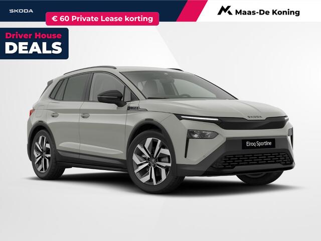 Skoda Elroq Sportline Elektromotor 150 kW/204 PK SUV | Steel Grey | 20 inch Vega Velgen | Private lease v.a. ¤481,- p/m | ¤1500,- inruilpremie