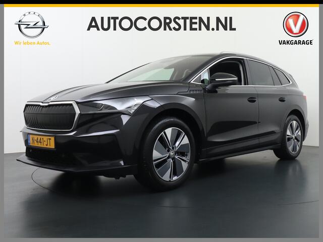 Skoda Enyaq iV 60 180pk Trekhaak Apple Carplay Android Adap.Cruise Camera Navi Led-Matrix Lmv 19" PDC- 3-zone-Ecc Stoel+Bank-Verwarmd Keyless Stuurverwarming Voorruitverwarming Privacy Glas Rijstrooksensor met correctie 1e Eigenaar Nieuwprijs ¤48.865,- Trekgewicht 1.000