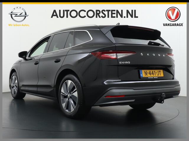 Skoda Enyaq iV 60 180pk Trekhaak Apple Carplay Android Adap.Cruise Camera Navi Led-Matrix Lmv 19" PDC- 3-zone-Ecc Stoel+Bank-Verwarmd Keyless Stuurverwarming Voorruitverwarming Privacy Glas Rijstrooksensor met correctie 1e Eigenaar Nieuwprijs ¤48.865,- Trekgewicht 1.000