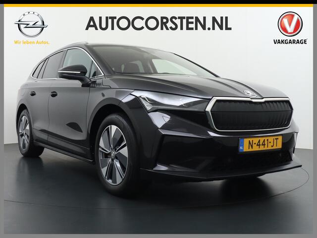 Skoda Enyaq iV 60 180pk Trekhaak Apple Carplay Android Adap.Cruise Camera Navi Led-Matrix Lmv 19" PDC- 3-zone-Ecc Stoel+Bank-Verwarmd Keyless Stuurverwarming Voorruitverwarming Privacy Glas Rijstrooksensor met correctie 1e Eigenaar Nieuwprijs ¤48.865,- Trekgewicht 1.000