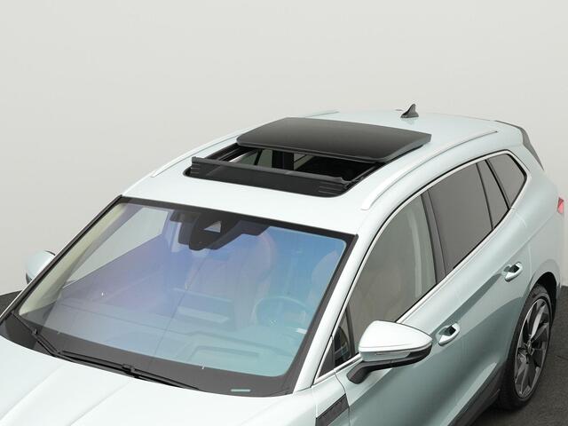 Skoda Enyaq iV 80 204 pk | Wamtepomp | Panoramadak | Trekhaak | Cognac leder | Geheugenstoel | Head-up display | Matrix LED | Stuur-/achterbankverwarming