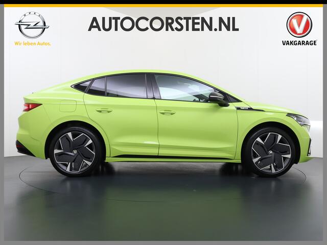 Skoda Enyaq iV Coupé *GERESERVEERD* 82 RS 300PK 4WD Pano-Dak Lmv 21" W-pomp Led-Matrix Adaptive-Cr Sportst-+Elektr+Geheugen+Verwarmd Camera Leer/Alcantara Navi Ecc Pdc-a+v Canton-Audio Apple Carplay Android Auto Adaptive-Onderstel Keyless Elektrische Achterklep DAB Stoe