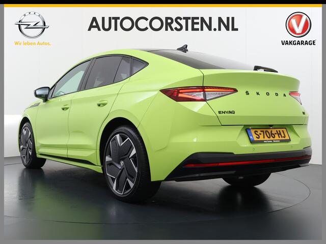 Skoda Enyaq iV Coupé *GERESERVEERD* 82 RS 300PK 4WD Pano-Dak Lmv 21" W-pomp Led-Matrix Adaptive-Cr Sportst-+Elektr+Geheugen+Verwarmd Camera Leer/Alcantara Navi Ecc Pdc-a+v Canton-Audio Apple Carplay Android Auto Adaptive-Onderstel Keyless Elektrische Achterklep DAB Stoe