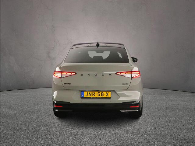 Skoda Enyaq iV Coupé 85 Sportline 286pk Automaat Panoramadak, Adaptive cruise control, 360 camera, Head up display, Navigatie, Elektrische achterklep, LED matrix koplampen, Stoelverwarming