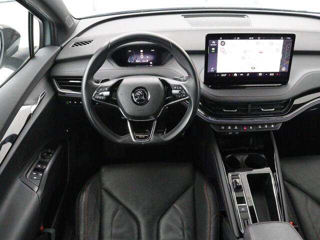 Skoda Enyaq iV 80 Founders Edition Silver | SOH 90% | Trekhaak | Matrix LED | Carplay | Camera | Stuurverwarming | Keyless | Navigatie