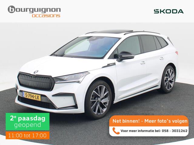 Skoda Enyaq iV 80 Sportline 204 Pk | Panorama dak | Adaptive cruise | Camera | Trekhaak | CarPlay | Stoel Verwarming | 20 Inch