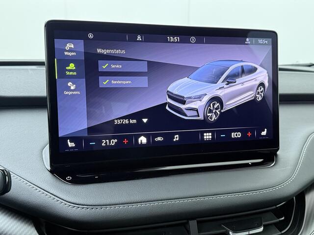 Skoda Enyaq iV Coupé 60 Sportline 180 PK | SoH 91% | Panoramadak | Apple Carplay/Android Auto | Navigatie | 21" lichtmetalen velgen |