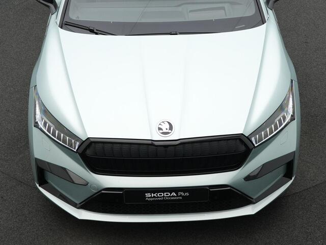 Skoda Enyaq iV 80X 265 pk Sportline | Warmtepomp | Panoramadak | Gegeugenstoel | Matrix LED | Stuur-/stoelverwarming | Leder/alcantara