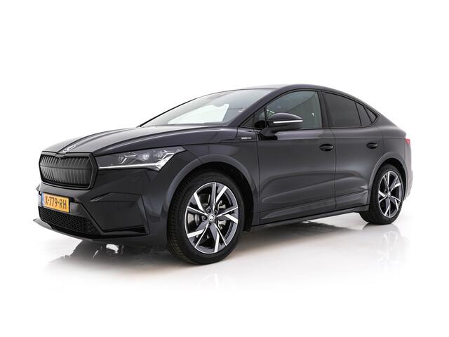 Skoda Enyaq iV Coupé 85 Sportline [ 3-Fase ] {SOH-95%} (INCL.BTW) *PANO | ADAPTIVE-CRUISE | LEATHER-ALCANTARA | FULL-LED | BLINDSPOT | HEATED-SPORTSEATS | CAMERA | KEYLESS | PRIVACY-GLASS | SHIFT-PADLLES | TOWBAR | 20''ALU*