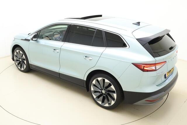 Skoda Enyaq iV 80 Business Edition Plus SOH: 99% | Trekhaak uitklaapbaar | Lederen bekleding | 21" Lichtmetalen velgen | Keyless | Stoelverwarming | Schuif/kanteldak | Weinig kilometers