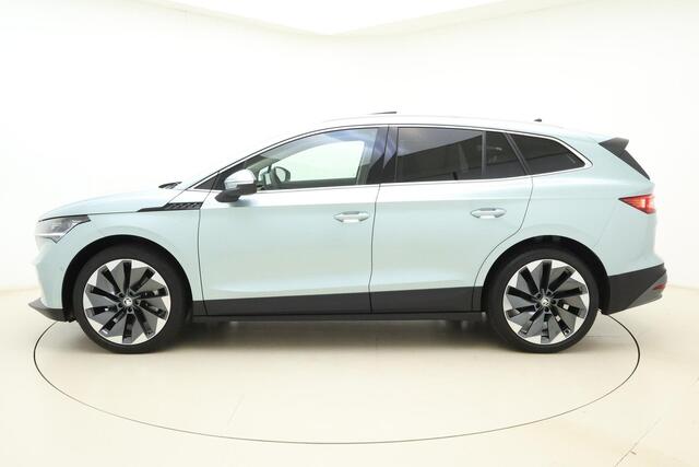 Skoda Enyaq iV 80 Business Edition Plus SOH: 99% | Trekhaak uitklaapbaar | Lederen bekleding | 21" Lichtmetalen velgen | Keyless | Stoelverwarming | Schuif/kanteldak | Weinig kilometers
