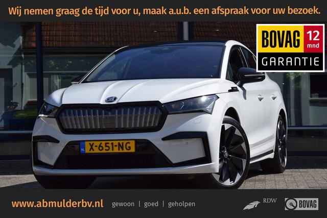 Skoda Enyaq iV Coupé 60 Sportline 180PK | Org. NL | BOVAG Garantie | SOH 91,81% | Trekhaak | Panoramadak | Stoelverwarming | Apple Carplay/Android Auto | Velgen 21'' | El. Kofferklep |