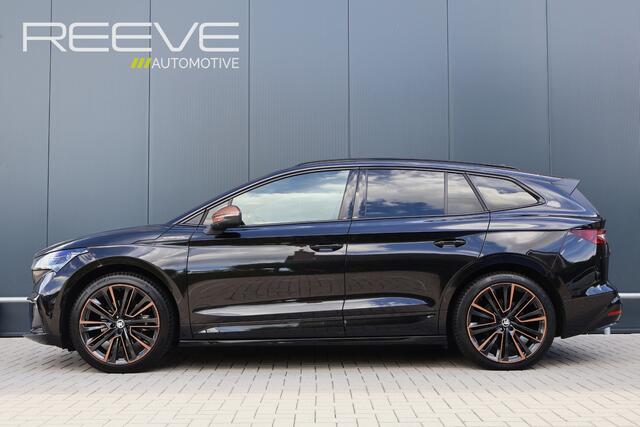 Skoda Enyaq iV 60 Founders Edition Black 94,2% soh! | Crystal Face | Camera | Leer | Stuurverwarming | Elektr. Achterklep | 21 Inch lichtmetaal