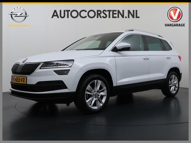 Skoda Karoq 1.5T 150pk ACT Trekhaak Adap.Cruise Camera Navi Virtual Cockpit ECC Apple Carplay Android PDC StoelverwarmingVerschuifbare Achterstoelen Business Edition Plus Comfort Pack Lmv Led Isofix DAB Voorruitverwarming Regen-Lichtsensor File Assist Verkeersbord De
