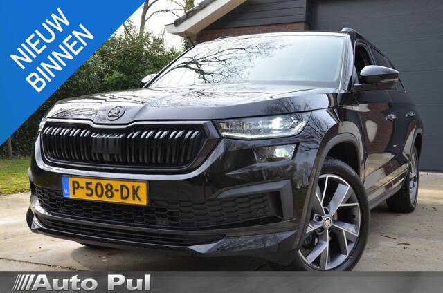 Skoda Kodiaq 1.5 TSI Sportline Business 7 Persoons. Automaat/Navi/Led/Ecc/Pdc/Achteruitrij-camera/Stuur&Stoelverwarming/Half-Leer/Panoramadak/Privacy-Glass/Cruise control adaptief/Elektrisch verstelbare stoelen