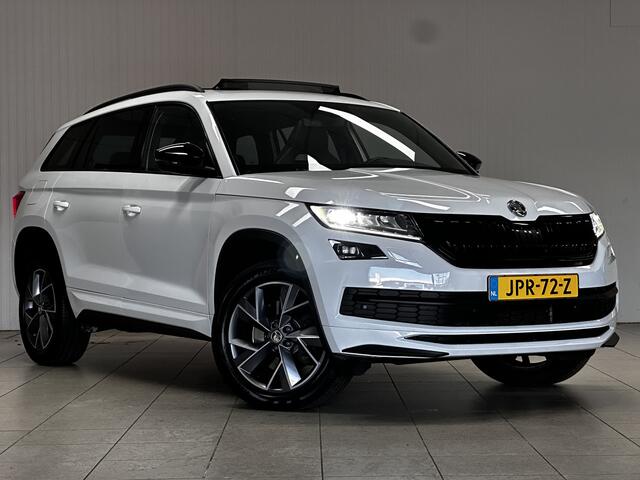 Skoda Kodiaq 2.0 TSI 4x4 Sportline Business/ 191pk!/ Trekhaak/ 19'' LMV/ Keyless/ Camera/ Virtual Cockpit/ Sportstoelen/ Panorama-Dak/ elek. Stoelen + Memory/ Stoelverw./ Apple + Android/ LED Koplampen/ Dode-HOEK./ Adaptive Cruise.