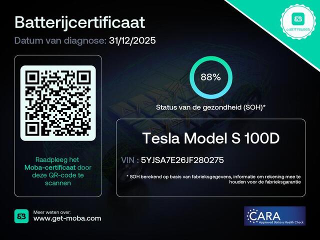 Tesla MODEL S 100D | SOH 88% | Leder | Panorama dak |