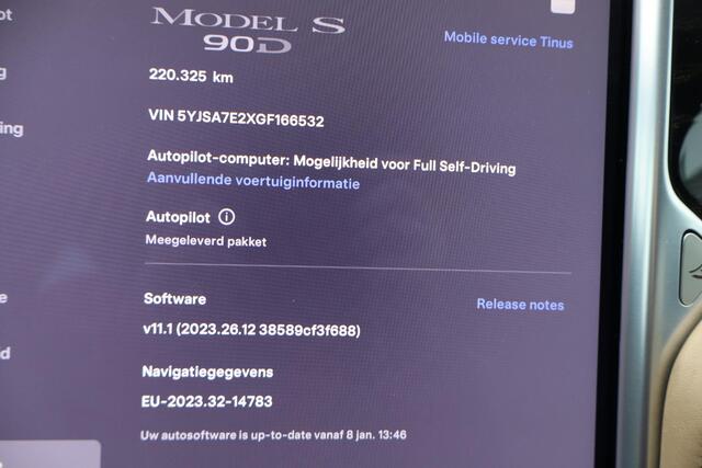 Tesla MODEL S 90D Performance Cruise control, Navigatie, 360 camera, Schuif- kanteldak, Cold weather pakket