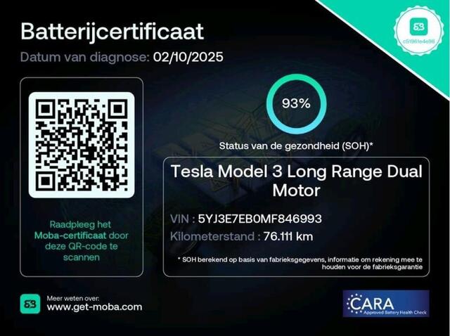 Tesla Model 3 LONG RANGE AWD 75kWH/ NIEUW MODEL/ ELEKT. ACHTERKLEP/ WARMTEPOMP