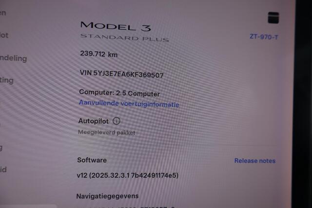 Tesla Model 3 Standard RWD Plus 60 kWh 80% SOH, Panoramadak, Lederen interieur, 360 Camera